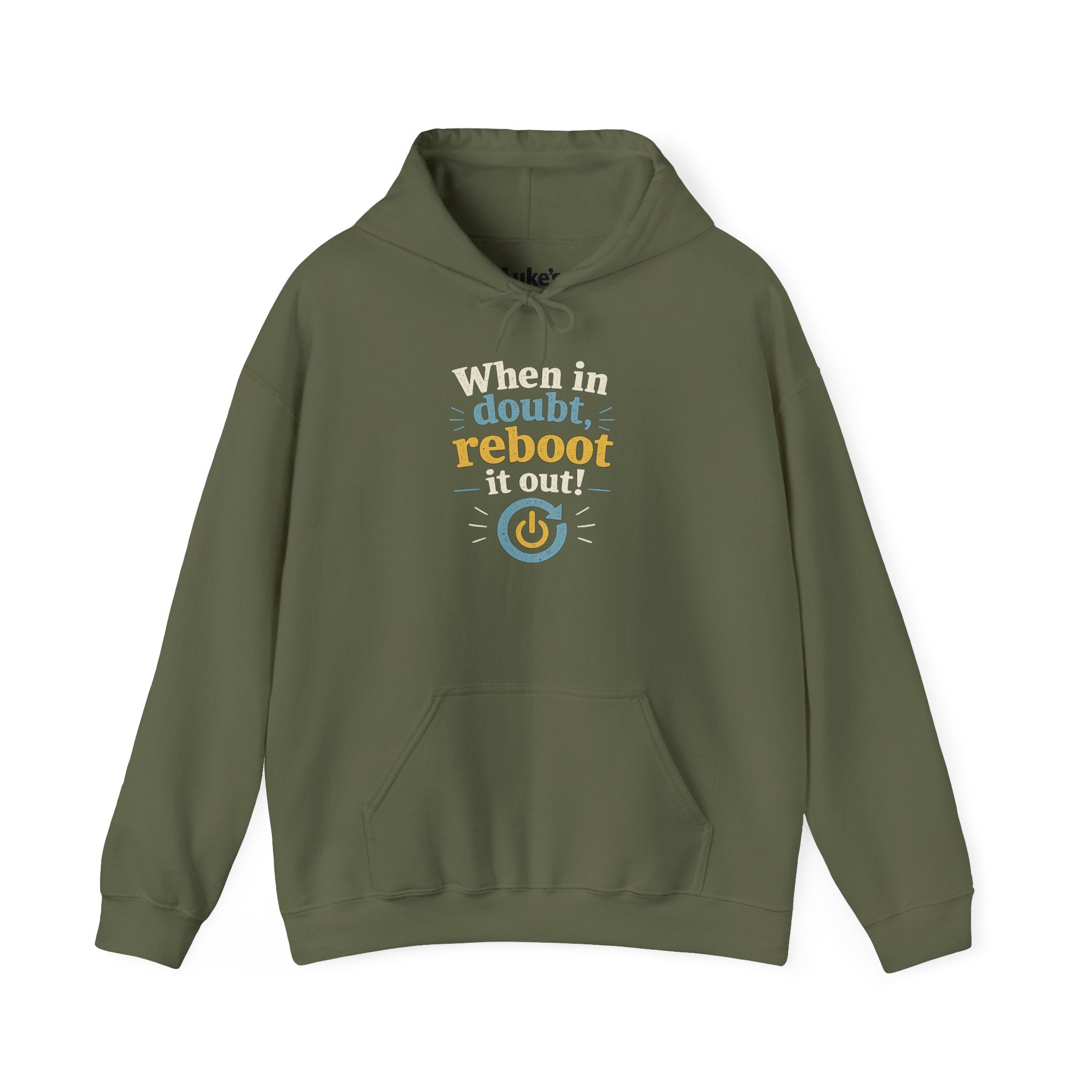 When in Doubt Reboot It Hoodie | Tech Humor Sweatshirt