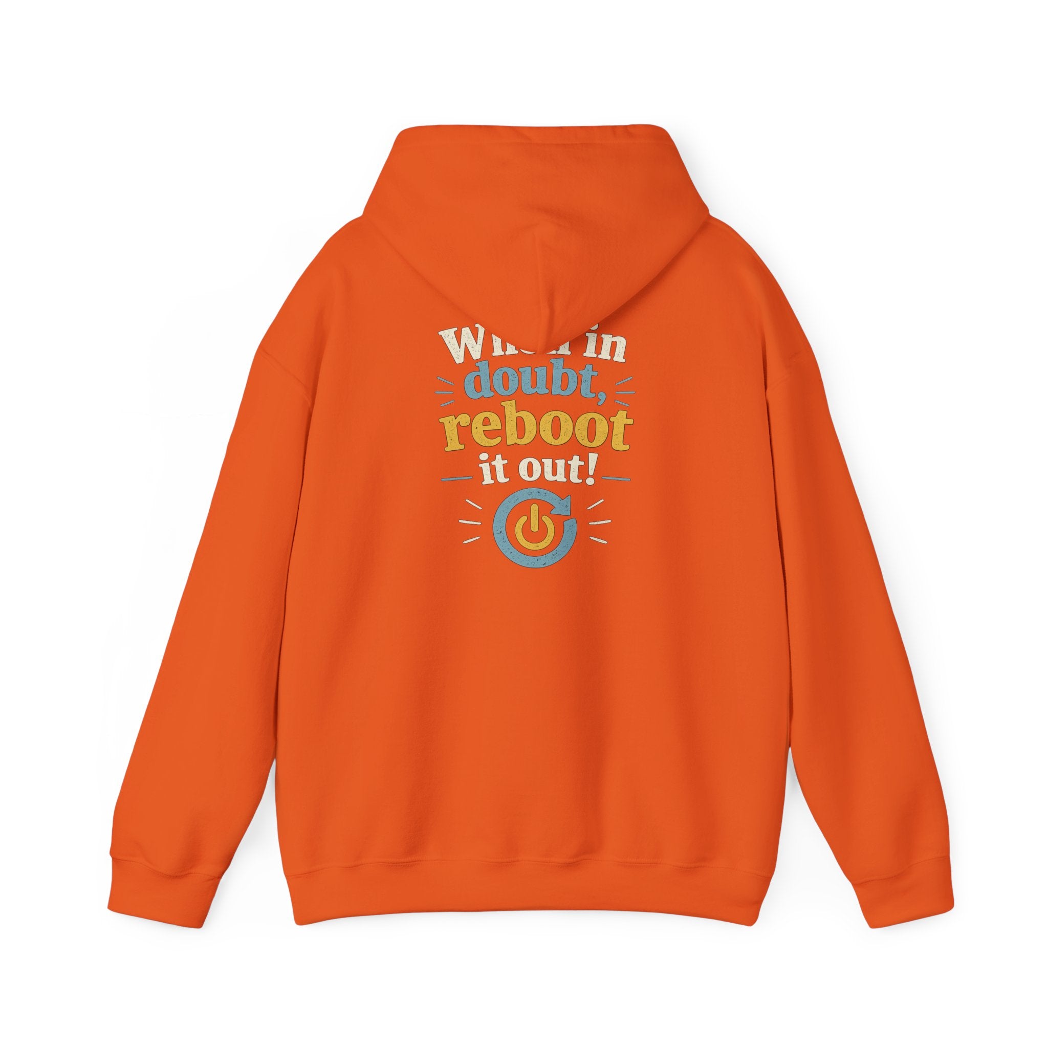 When in doubt reboot it out Hoodie | Techy Power Button Graphic Sweatshirt